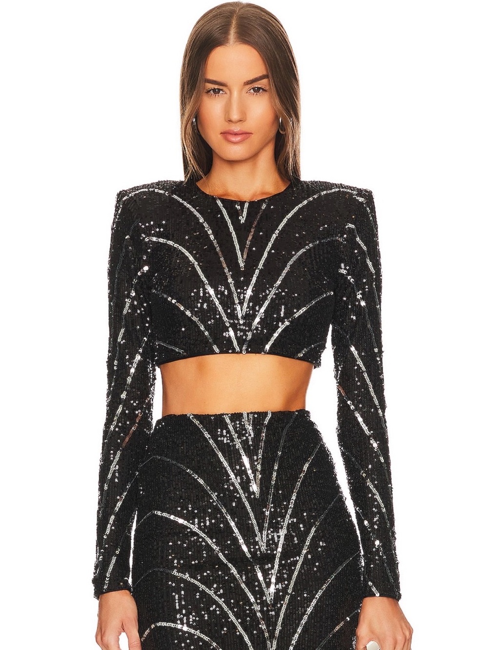 X Revolve Leonie Long-Sleeve Crop Top